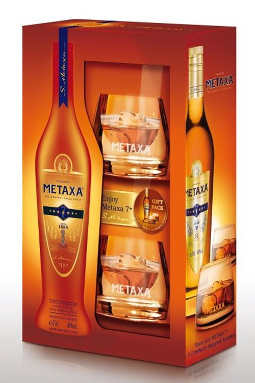 Metaxa 7* 0,7l 40% + 2x sklo GB