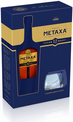 Metaxa 12* 0,7l 40% + 2x sklo GB